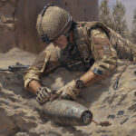 'Towards The Bomb' detail by Military Artist Stuart Brown