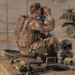 'In The Foothills Of The Hindu Kush' detail by Military Artist Stuart Brown