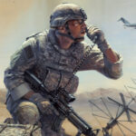 'Penetra Le Tenebre -  Penetrate The Shadows' detail by Military Artist Stuart Brown