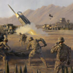 'All American Fires' detail by Military Artist Stuart Brown