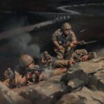 'Action At Laterza Bridge' detail by Military Artist Stuart Brown