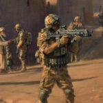 '45 Commando Group - Operation Herrick' detail by Military Artist Stuart Brown