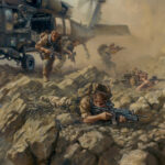 'Black Hawk Special Delivery' detail by Military Artist Stuart Brown