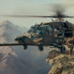 'Black Hawk Special Delivery' detail by Military Artist Stuart Brown