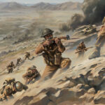 'Longstop Hill 1943' detail by Military Artist Stuart Brown