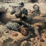 'Longstop Hill 1943' detail by Military Artist Stuart Brown