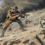 'Longstop Hill 1943' detail by Military Artist Stuart Brown
