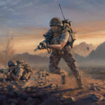 'Warrant Officer Class 2  Michael (‘Mark’) Williams' detail by Military Artist Stuart Brown