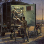 'In And Working' detail by Military Artist Stuart Brown