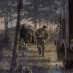'In And Working' detail by Military Artist Stuart Brown
