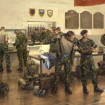 'Friday Night' detail by Military Artist Stuart Brown