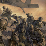 'Sine Pari' detail by Military Artist Stuart Brown