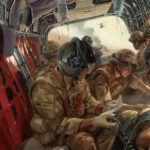 'In Safe Hands' detail by Military Artist Stuart Brown