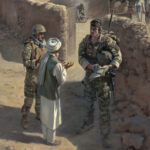 'Fixing Intel -  Helmand, Afghanistan' detail by Military Artist Stuart Brown