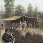 'Fixing Intel -  Helmand, Afghanistan' detail by Military Artist Stuart Brown