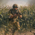 'Cpl Bryan Budd Vc' detail by Military Artist Stuart Brown