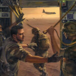 'H.M. King Abdullah II' detail by Military Artist Stuart Brown