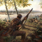 'Irrawaddy Ambush' detail by Military Artist Stuart Brown