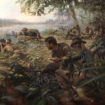'Irrawaddy Ambush' detail by Military Artist Stuart Brown