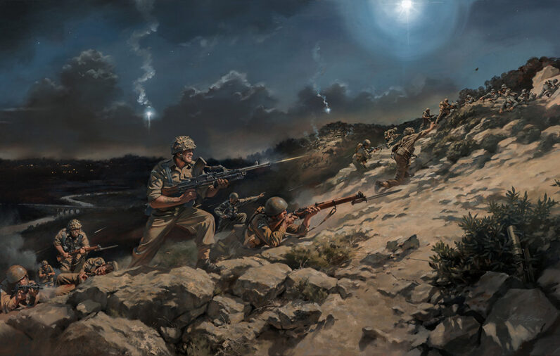 'Action At Laterza Bridge' by Military Artist Stuart Brown