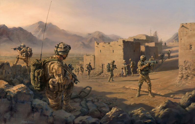'45 Commando Group - Operation Herrick' by Military Artist Stuart Brown
