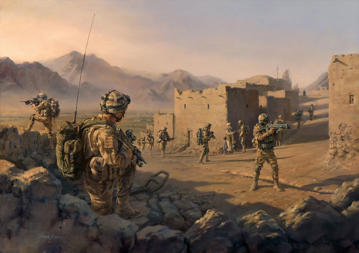 '45 Commando Group - Operation Herrick' by Military Artist Stuart Brown