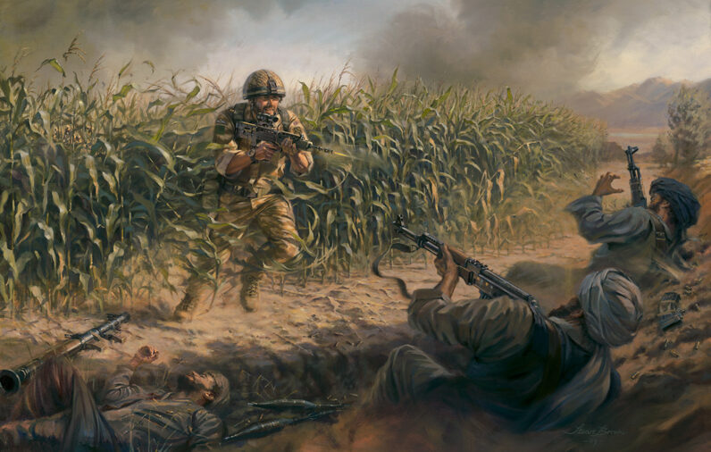 'Cpl Bryan Budd Vc' by Military Artist Stuart Brown