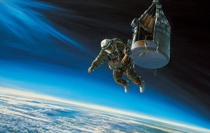 'Excelsior III - The Long Lonely Leap' by Military Artist Stuart Brown