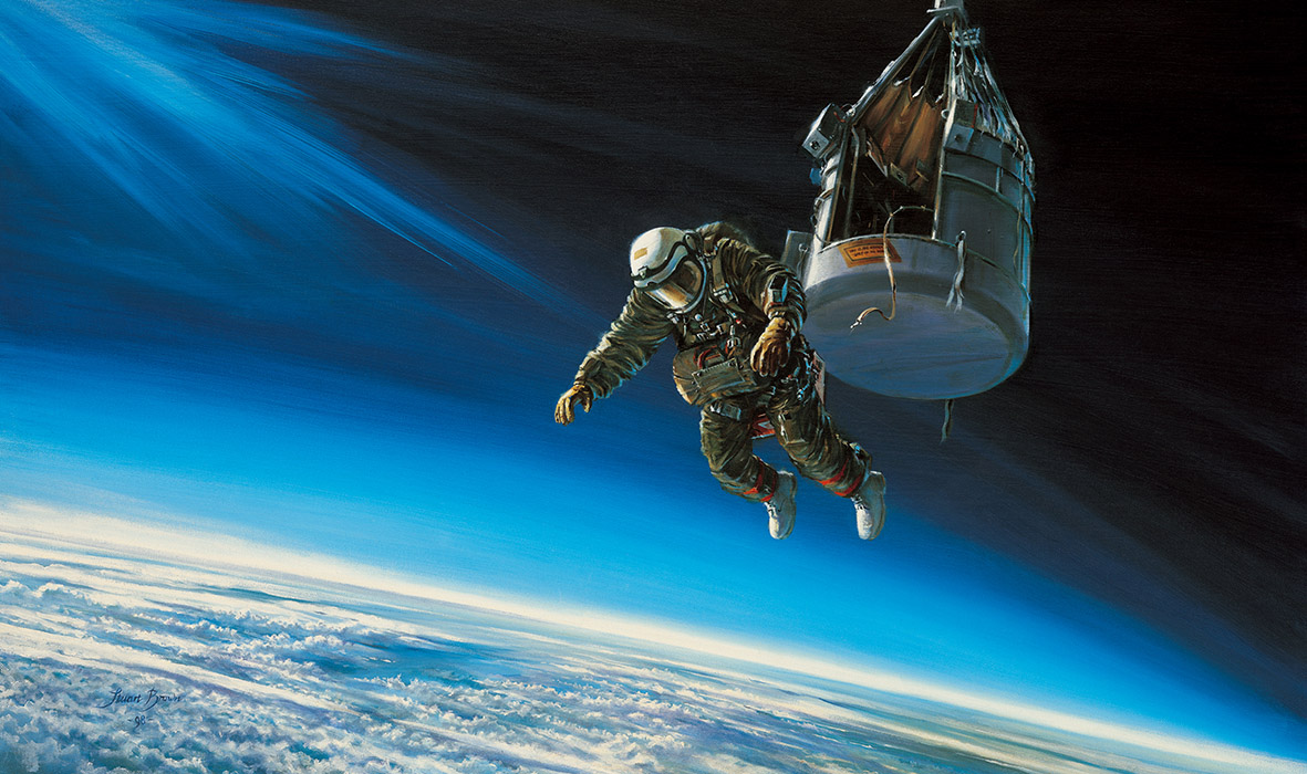 'Excelsior III - The Long Lonely Leap' by Military Artist Stuart Brown