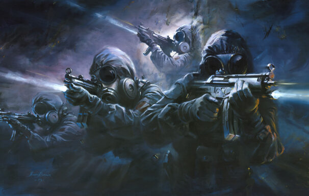 'Explosive Entry' by Military Artist Stuart Brown