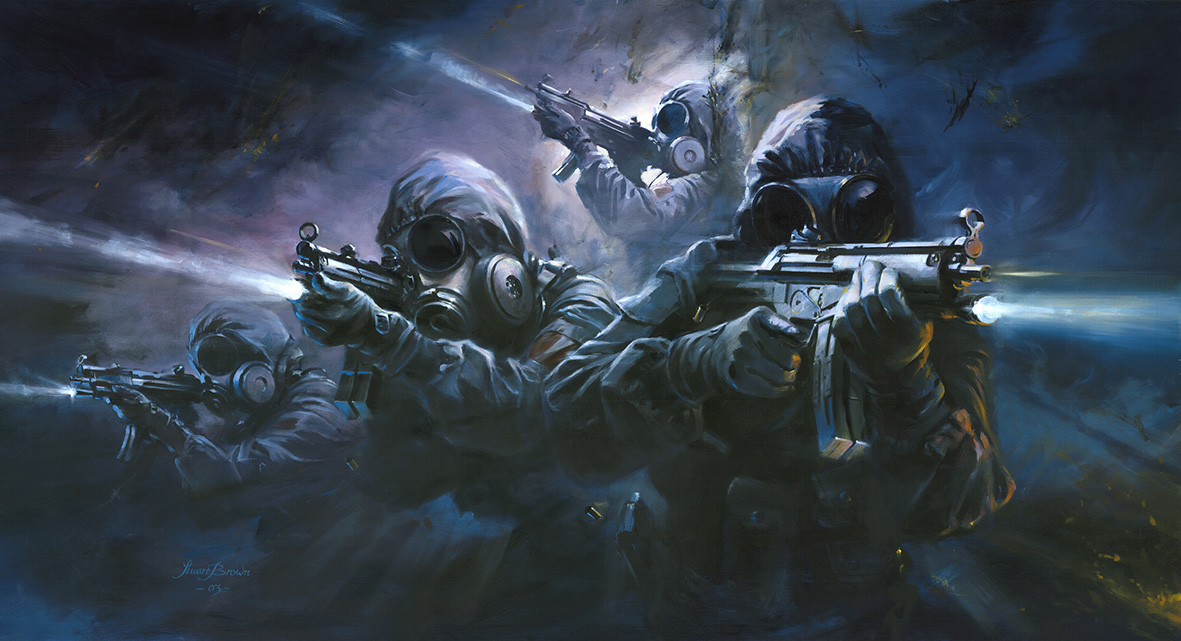 'Explosive Entry' by Military Artist Stuart Brown