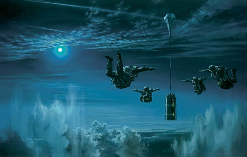 'Halo Night Insertion' by Military Artist Stuart Brown