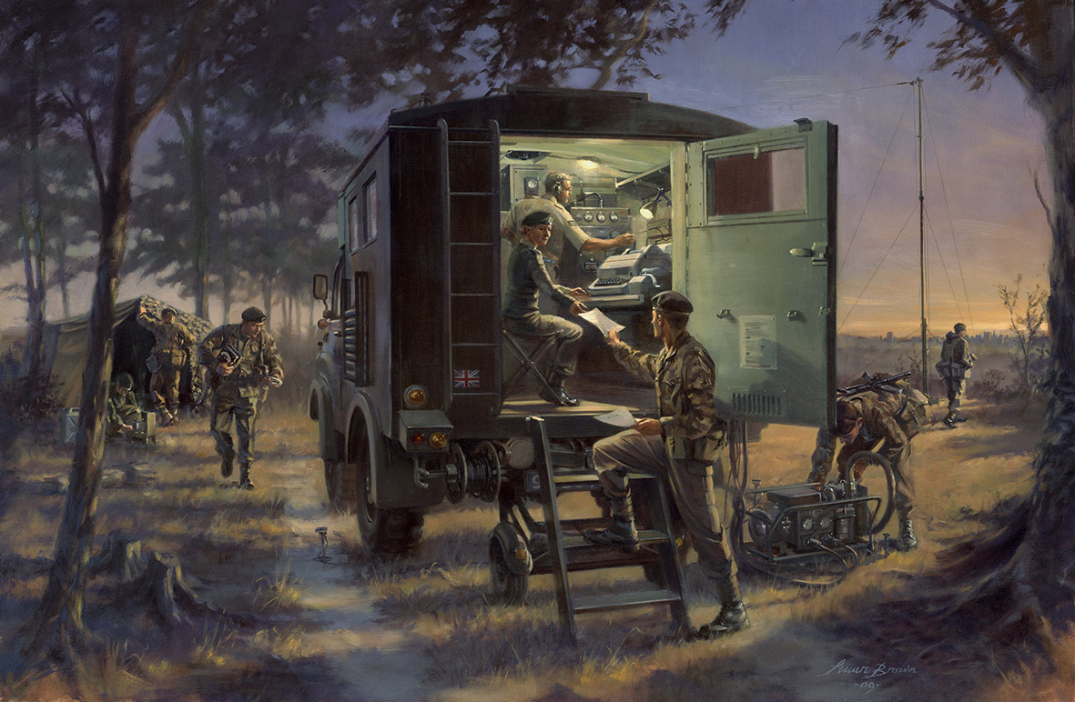 'In And Working' by Military Artist Stuart Brown