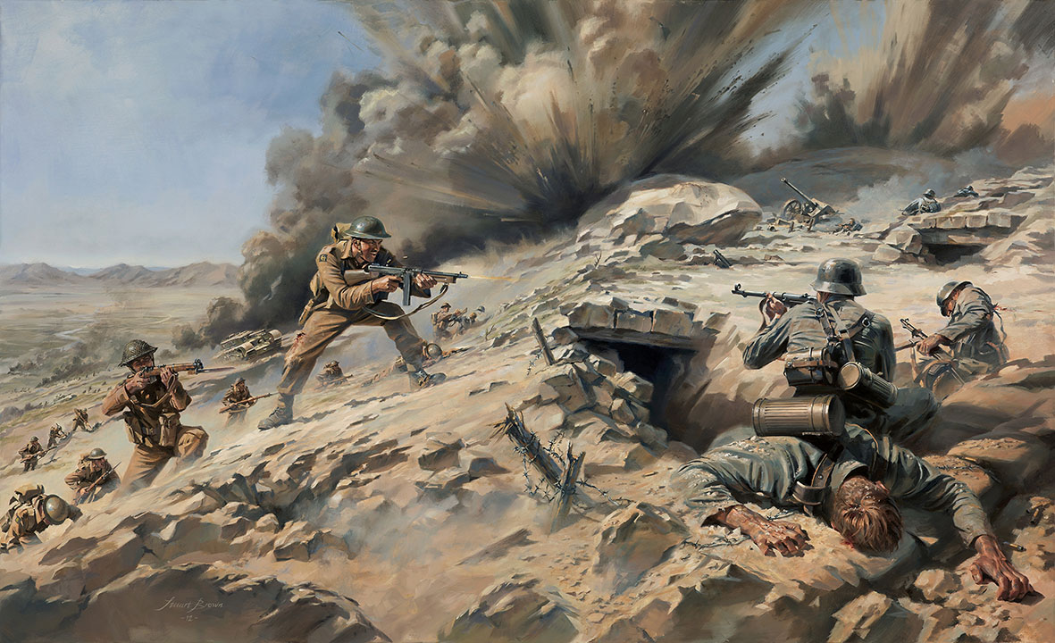 'Longstop Hill 1943' by Military Artist Stuart Brown
