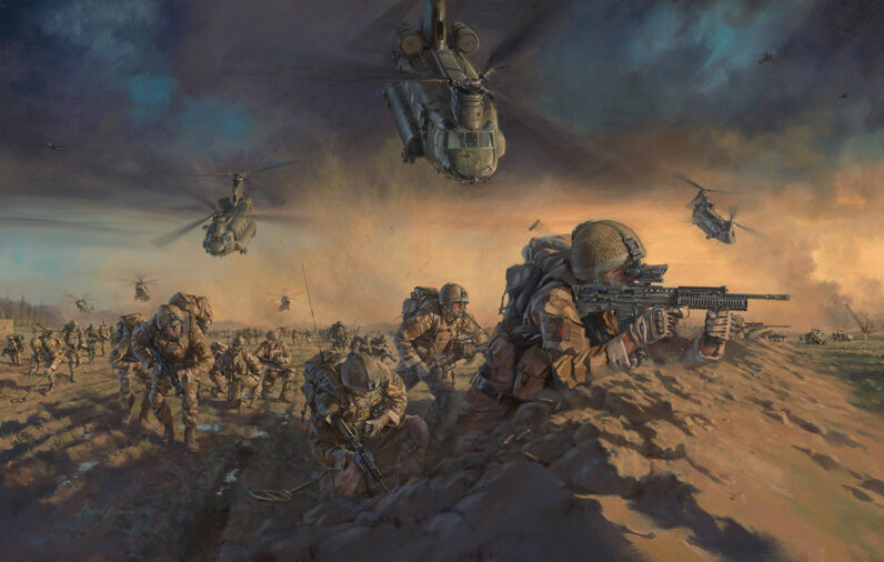 '1St Battalion, The Royal Welsh - Operation Moshtarak' by Military Artist Stuart Brown