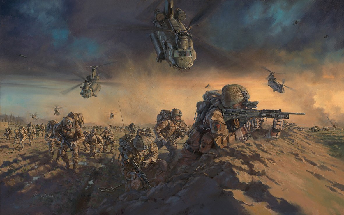 '1St Battalion, The Royal Welsh - Operation Moshtarak' by Military Artist Stuart Brown