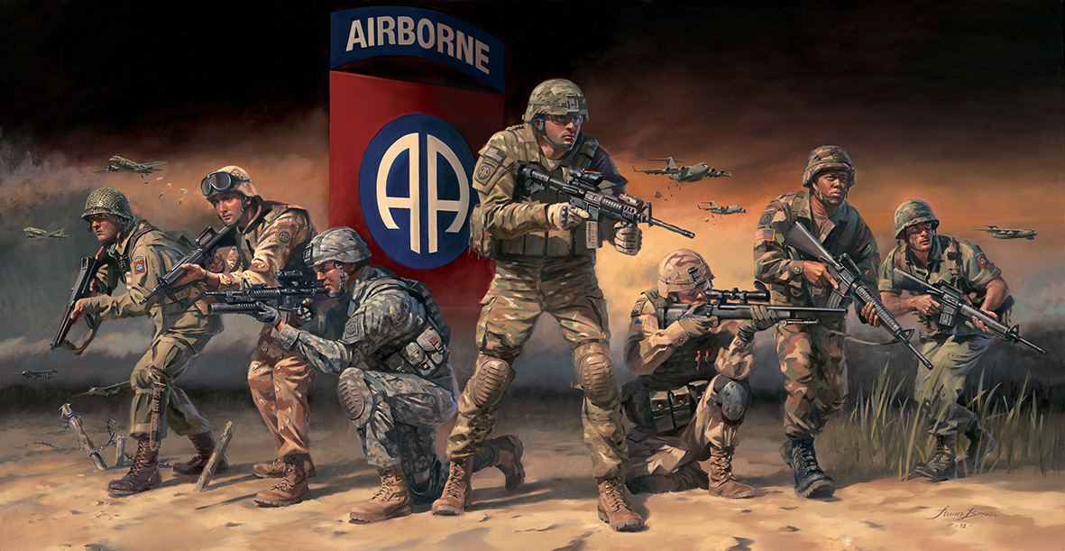 'Paratroopers Answering The Call' by Military Artist Stuart Brown