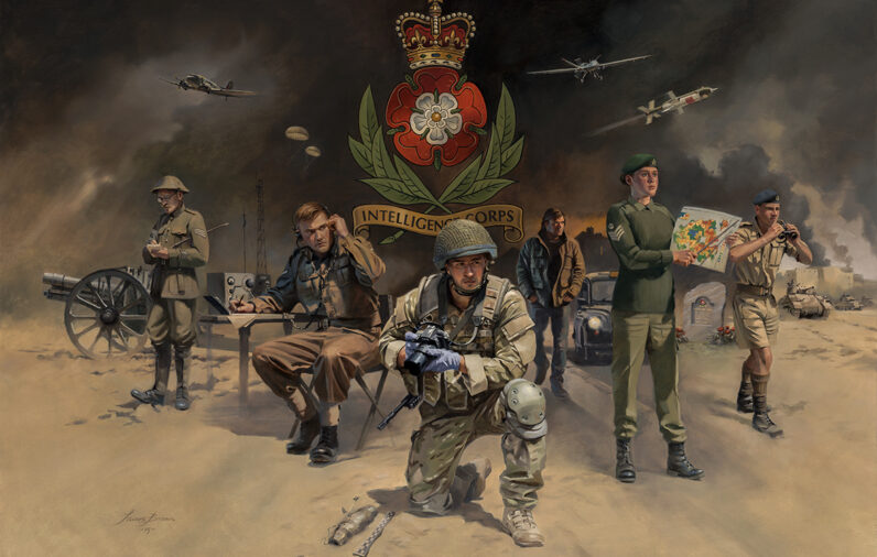 'The Intelligence Corps Through The Ages' by Military Artist Stuart Brown