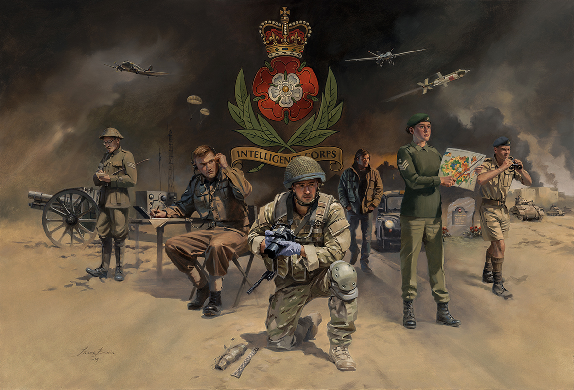 'The Intelligence Corps Through The Ages' by Military Artist Stuart Brown