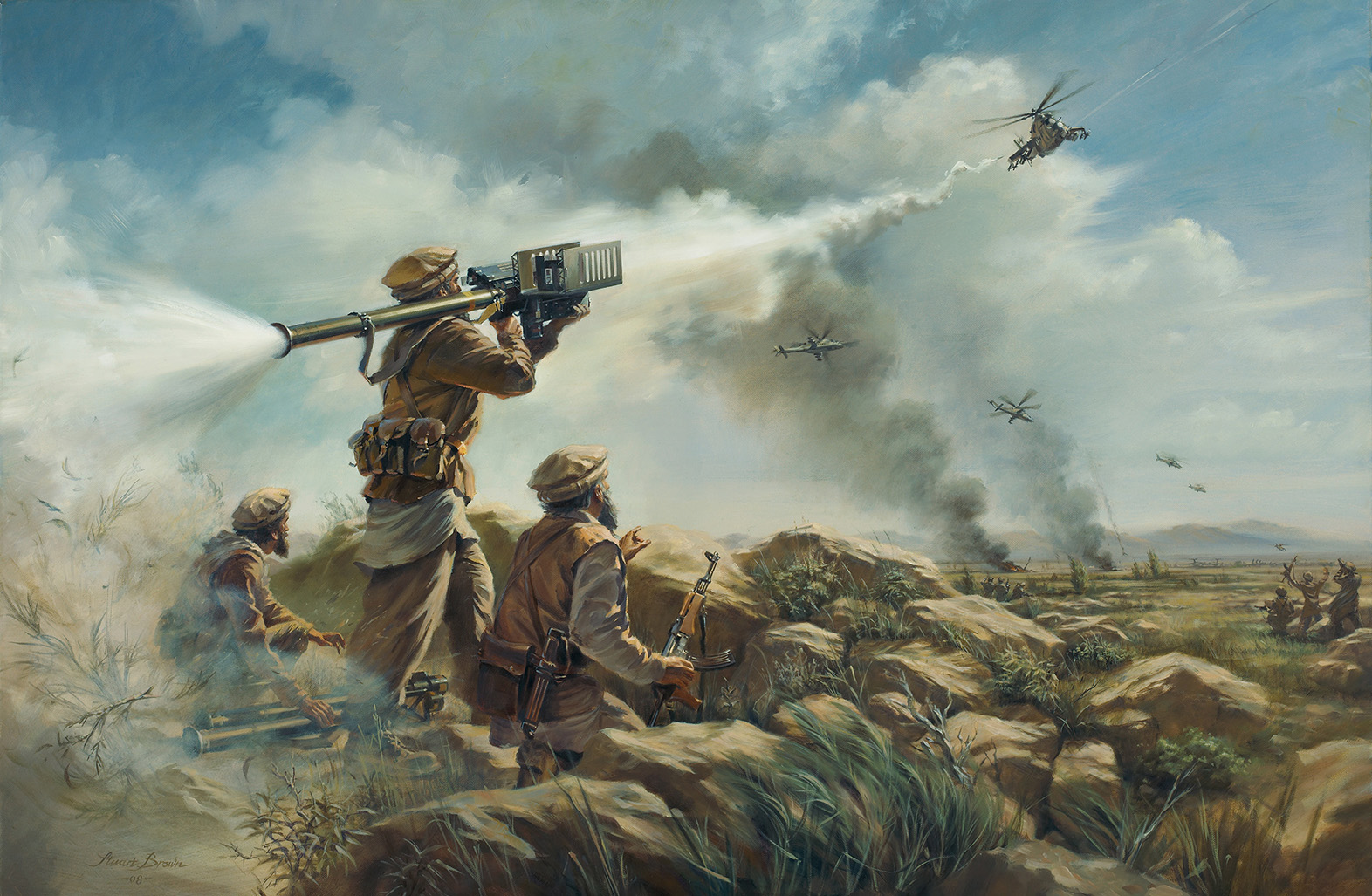 'The First Sting' by Military Artist Stuart Brown