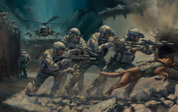 'Into The Breach' by Military Artist Stuart Brown