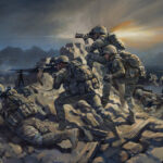 'Stand Firm, Strike Hard' detail by Military Artist Stuart Brown