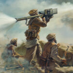 'The First Sting' detail by Military Artist Stuart Brown