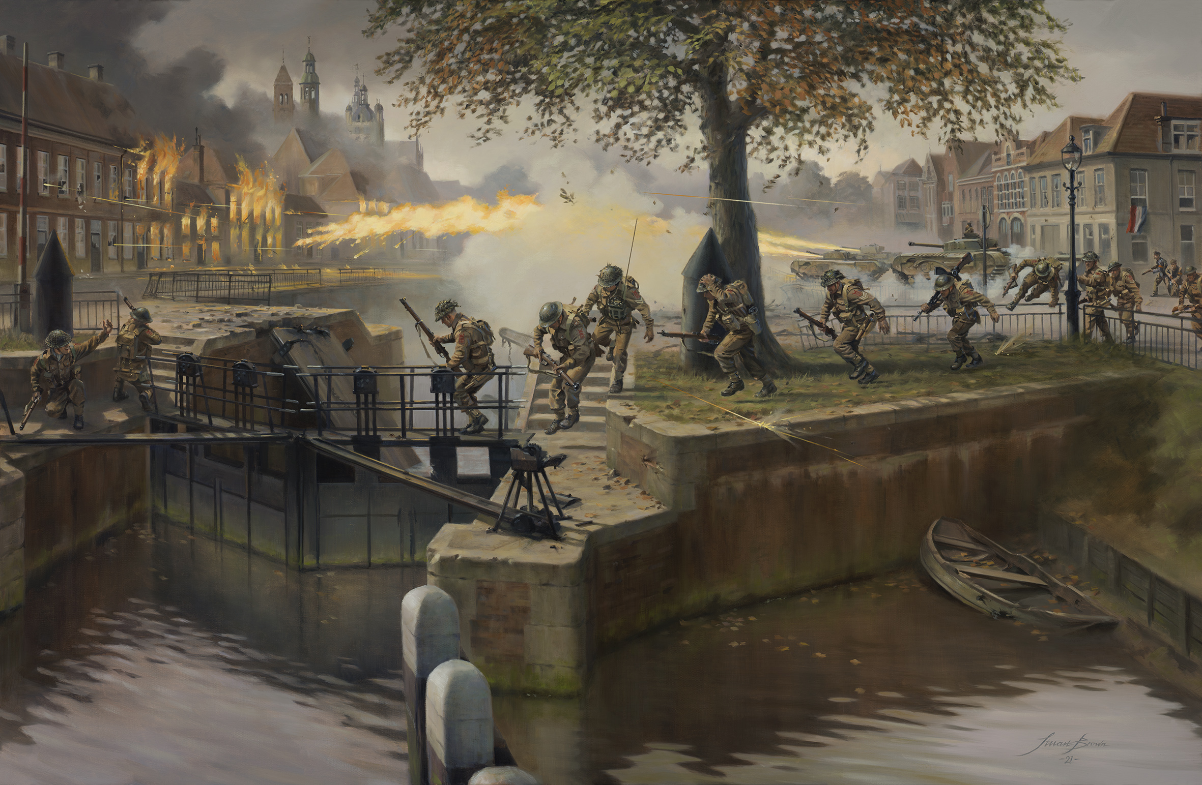 ‘The Battle For 'S-Hertogenbosch’ by Military Artist Stuart Brown