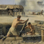 ‘Defence Of Raf Salalah’ detail by Military Artist Stuart Brown