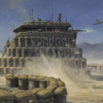 ‘Defence Of Raf Salalah’ detail by Military Artist Stuart Brown