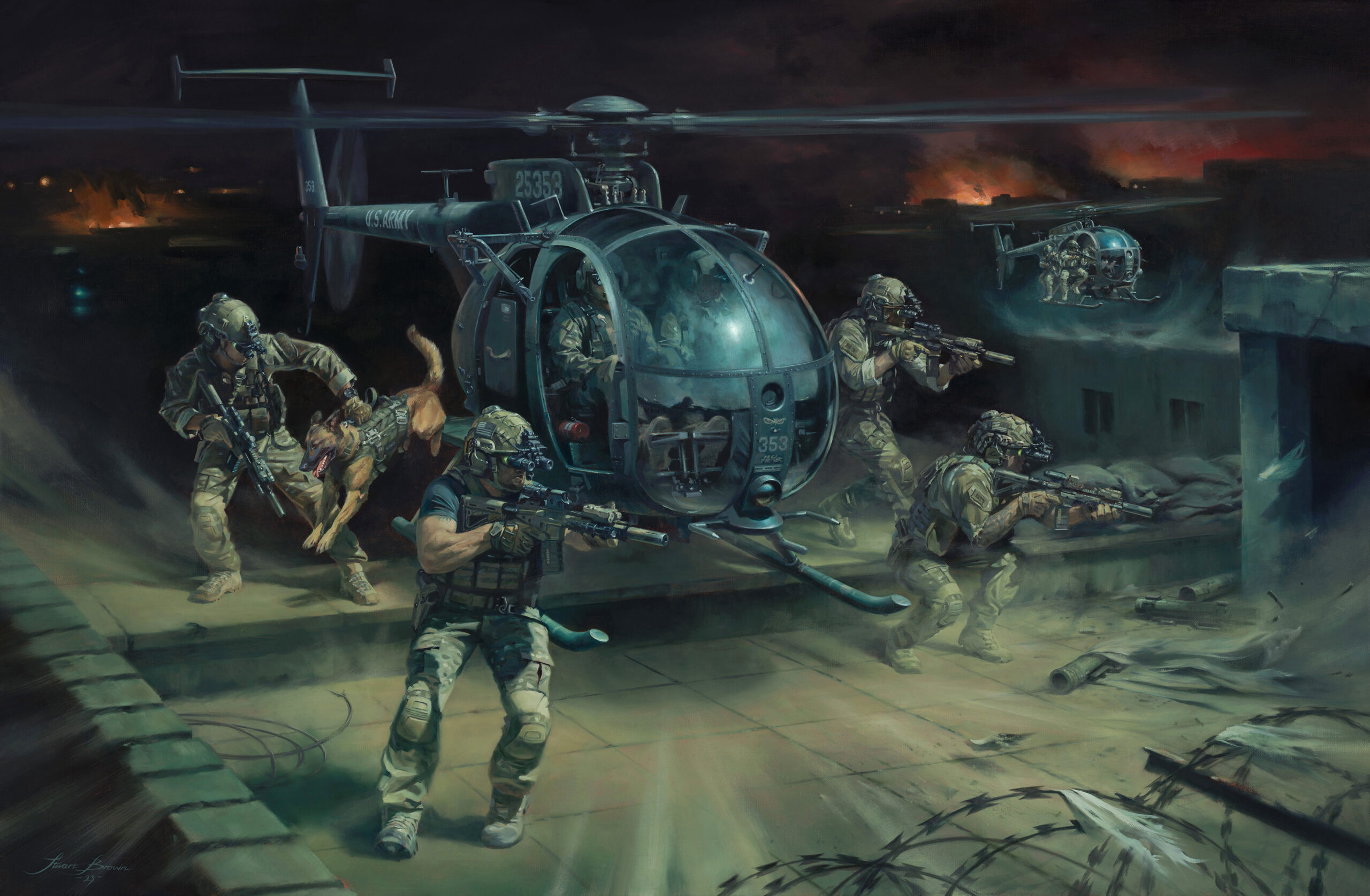 'On The X' Canvas Giclée Prints by Military Artist Stuart Brown